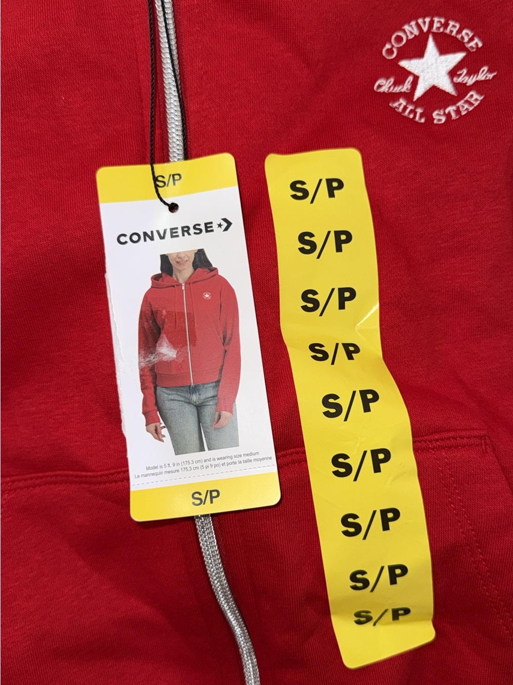Converse Women's Red Full-Zip Bomber Jacket